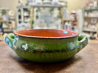 De Silva Green Bowl Handles Italy, 7"