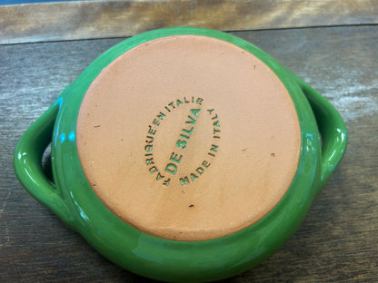 De Silva Green Bowl Handles Italy, 7"