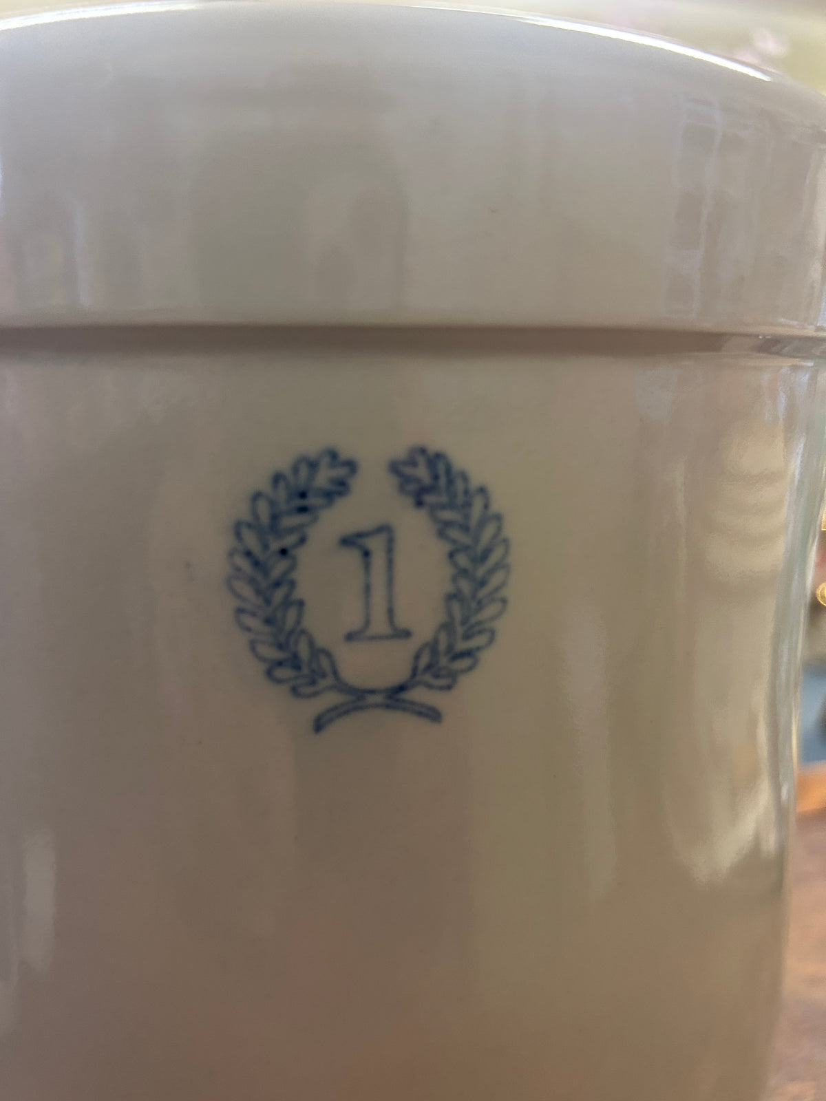 Cream Farmhouse Pottery Laurel Crock, 8 1/4"