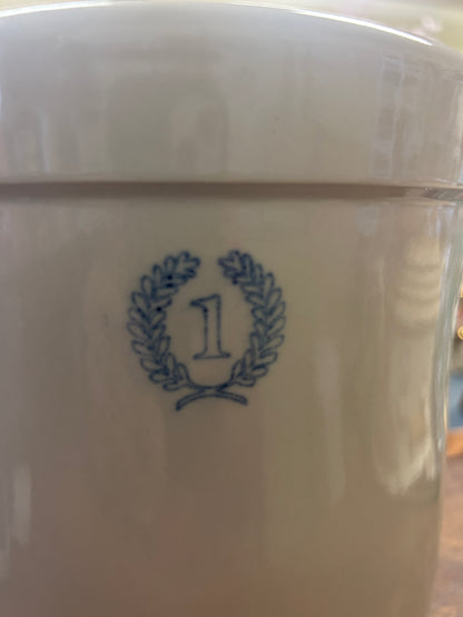 Cream Farmhouse Pottery Laurel Crock, 8 1/4"