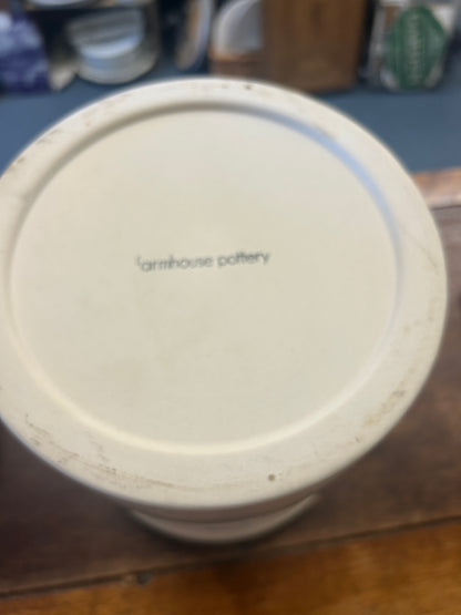 Cream Farmhouse Pottery Laurel Crock, 8 1/4"