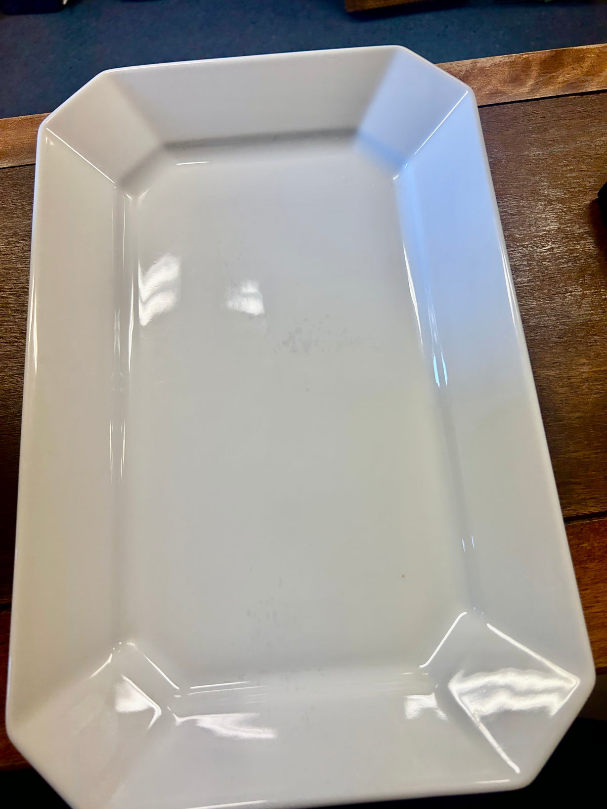White Apilco Rectangle Platter France, 15"