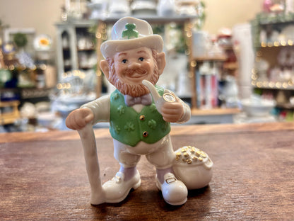Green & White Lenox Leprechaun, 4 1/2"