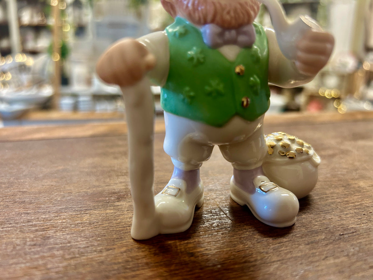 Green & White Lenox Leprechaun, 4 1/2"