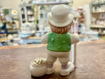 Green & White Lenox Leprechaun, 4 1/2"