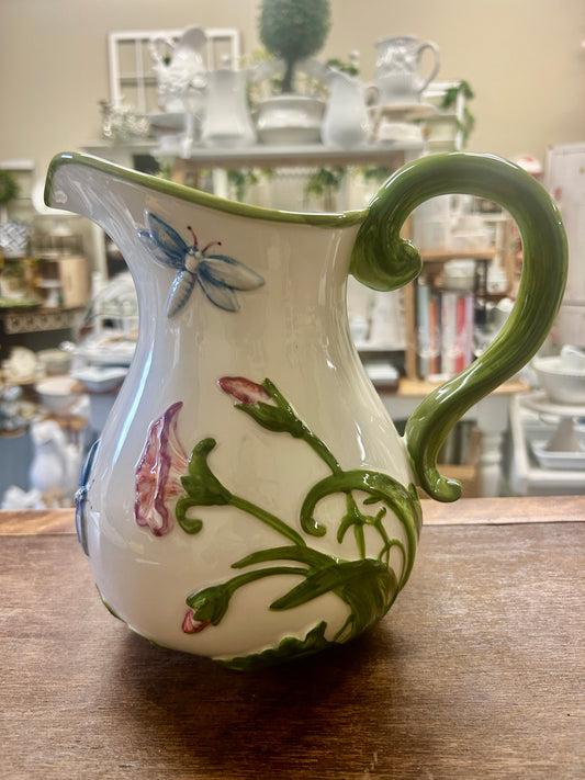 Multicolor Temptations Dragonfly Pitcher, 8 1/2"
