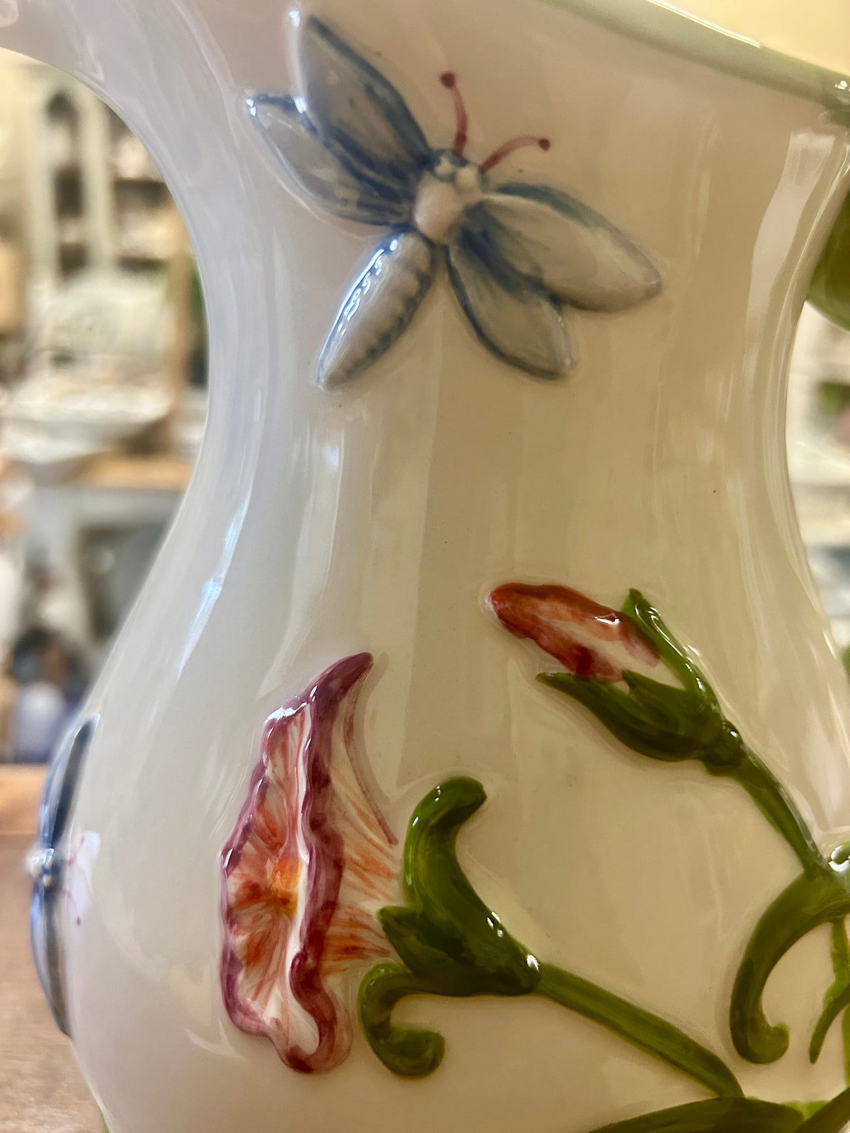Multicolor Temptations Dragonfly Pitcher, 8 1/2"