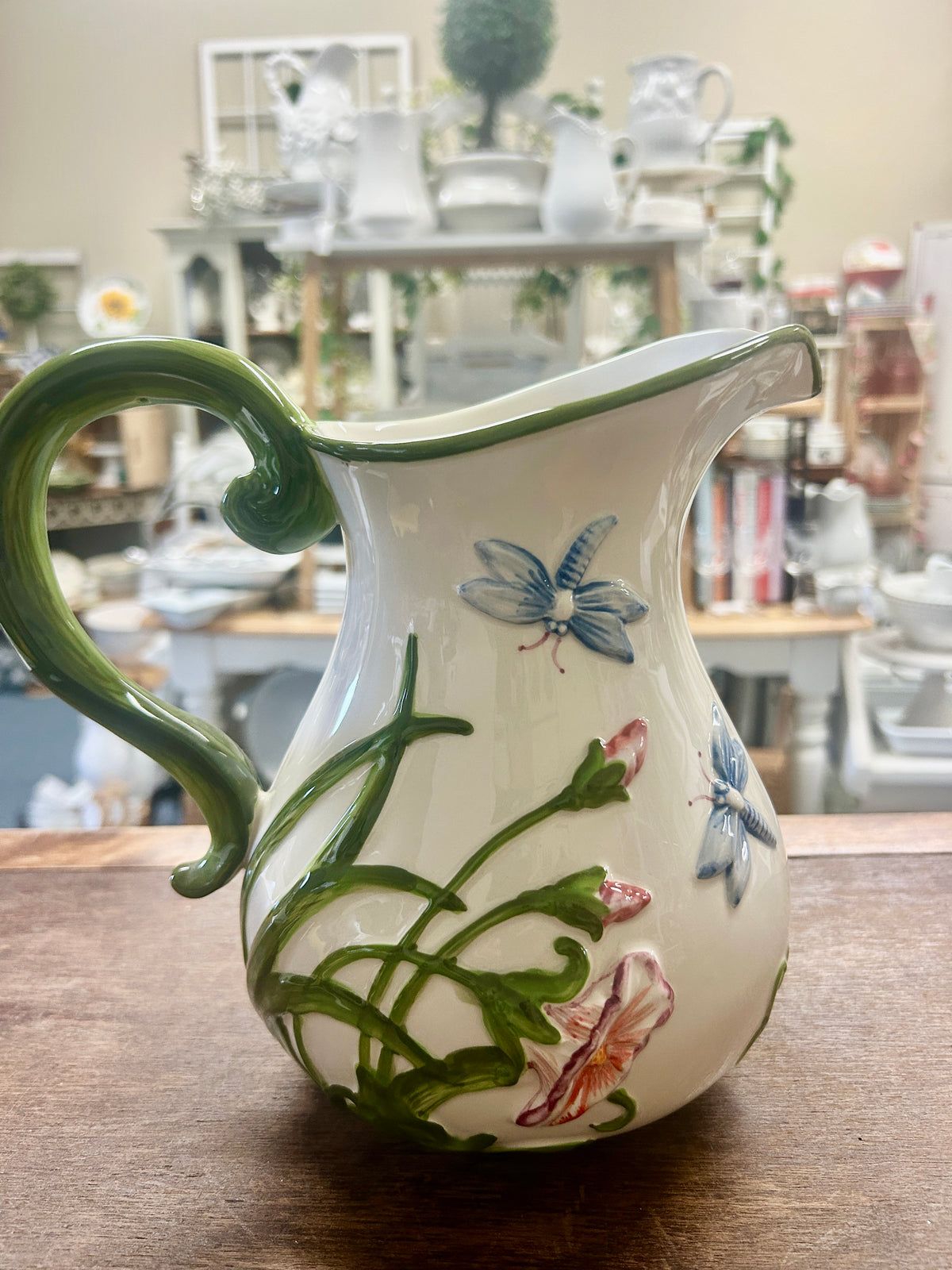 Multicolor Temptations Dragonfly Pitcher, 8 1/2"