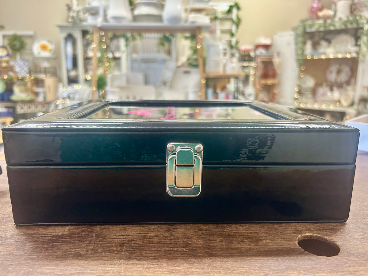 Black Nora Fleming Black & Pink Knob Case, 10 1/2"