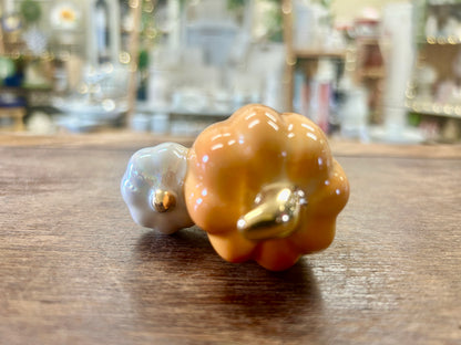 Orange & White Nora Fleming Pumpkin Knob Charm, 3"