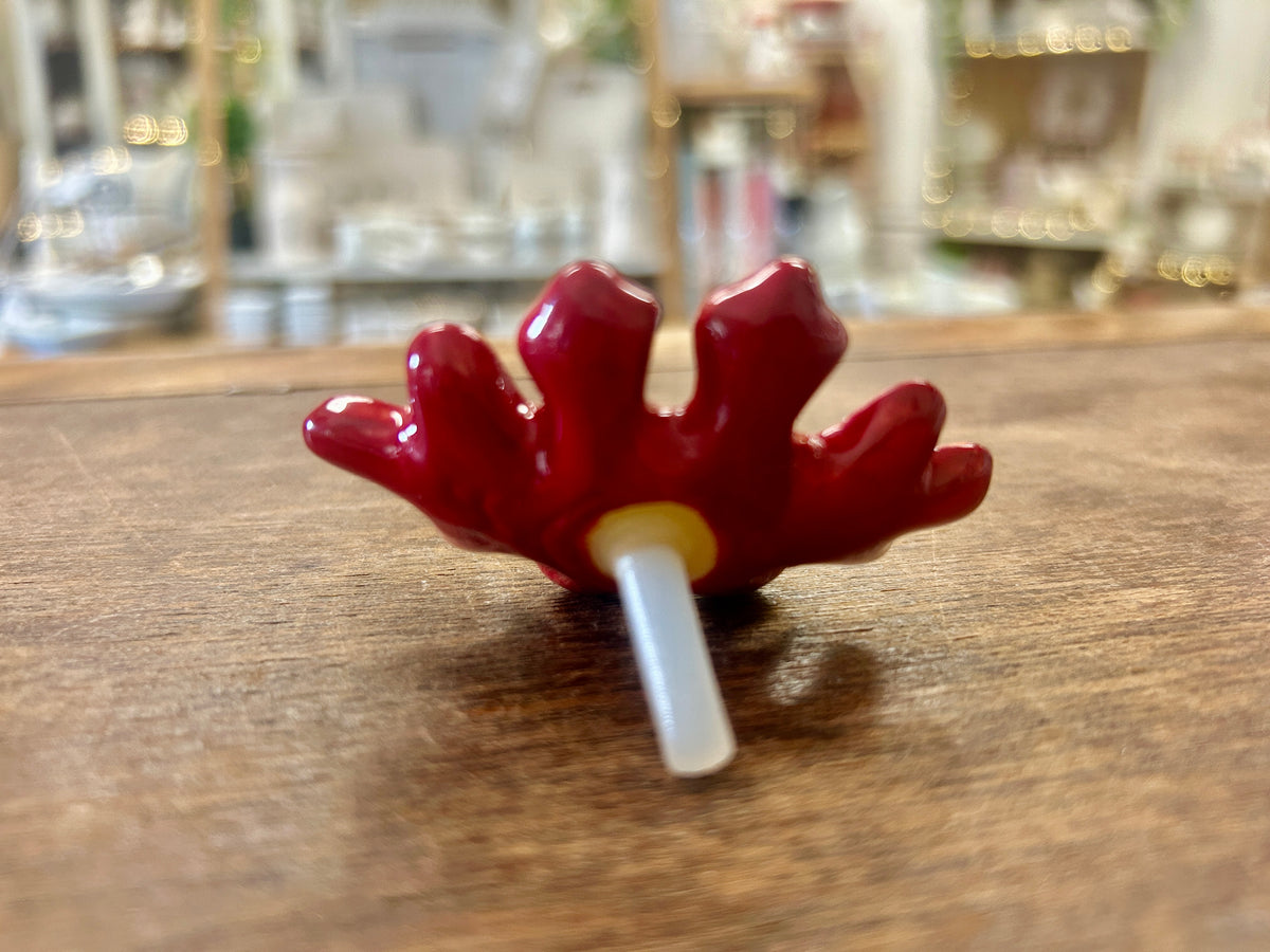 Red & Orange Nora Fleming RETIRED Leaf Knob, 2 1/2"