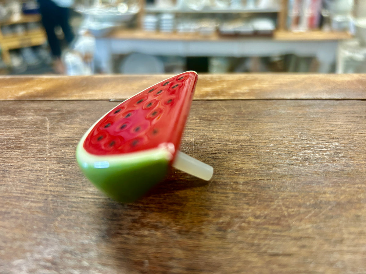 Red & Green Nora Fleming Watermelon Knob Charm NF, 2 1/2"