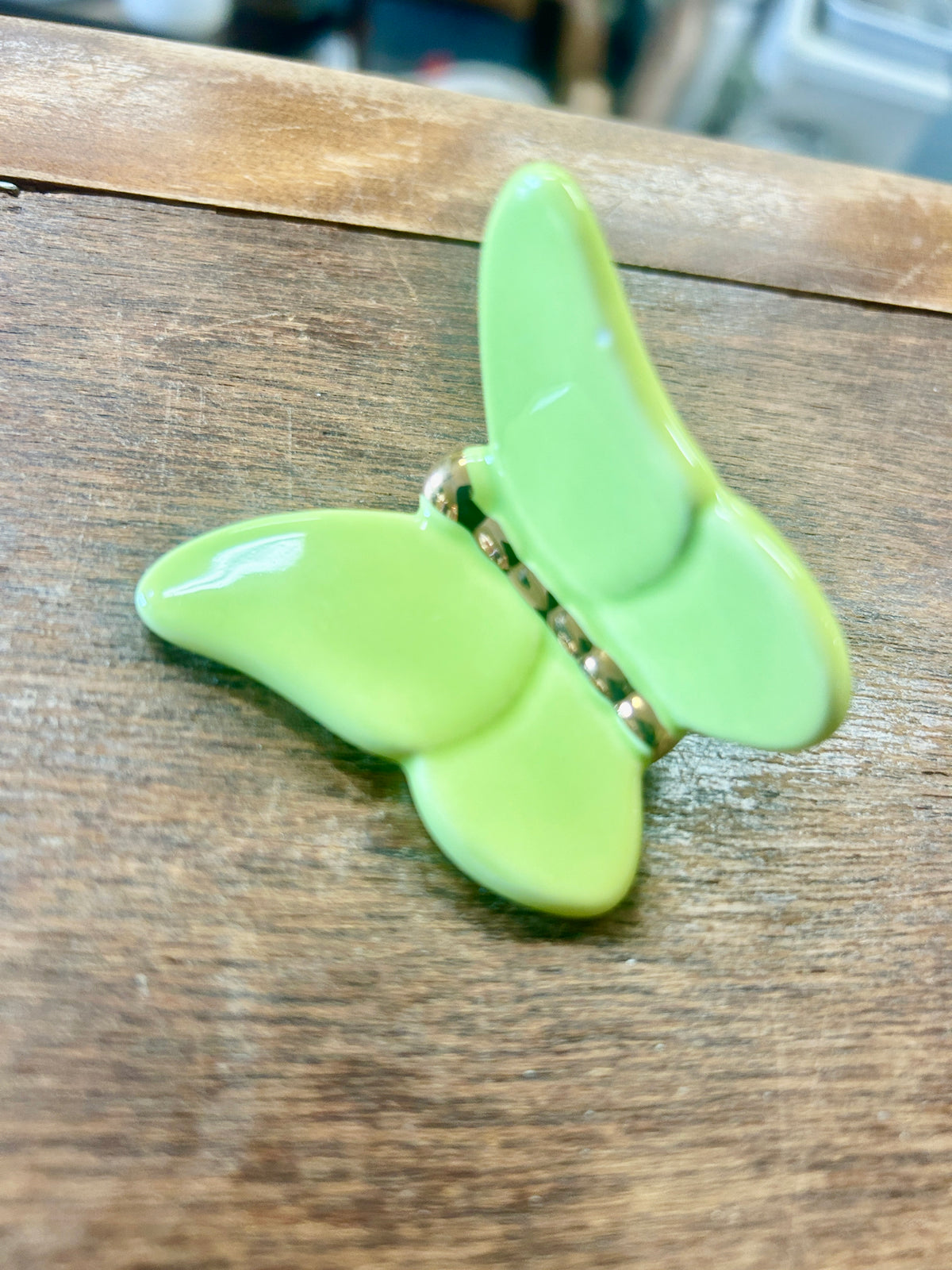Nora Fleming Green Butterfly Knob Charm, 2"