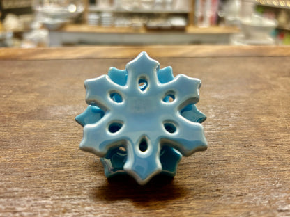 Blue Nora Fleming Snowflake Knob Charm, 2 1/4"