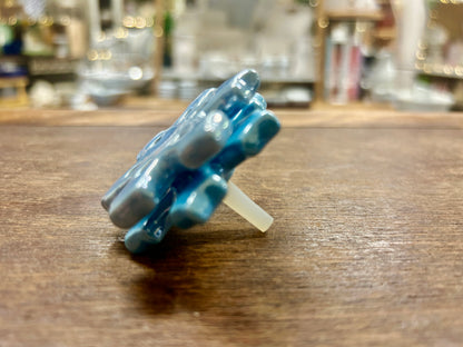Blue Nora Fleming Snowflake Knob Charm, 2 1/4"