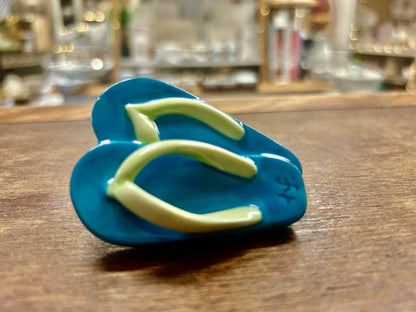 Blue Nora Fleming Flip Flops NF Knob Charm, 2 1/2"