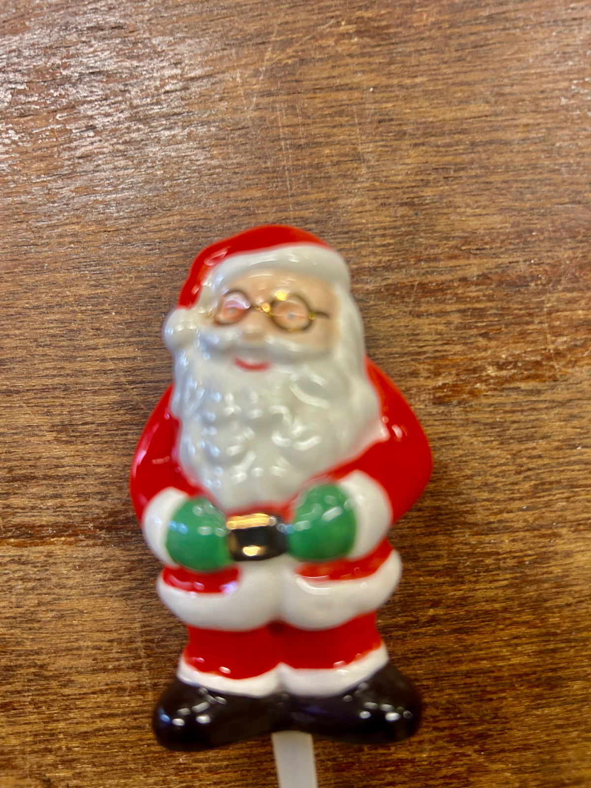Red Green White Nora Fleming Santa Knob Charm, 3"