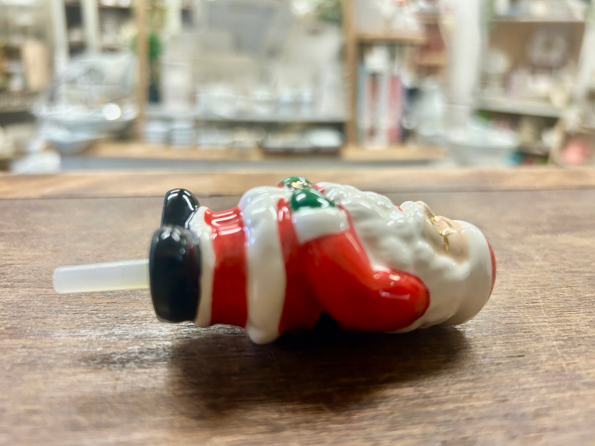 Red Green White Nora Fleming Santa Knob Charm, 3"