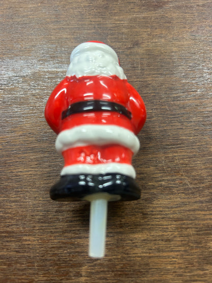 Red Green White Nora Fleming Santa Knob Charm, 3"