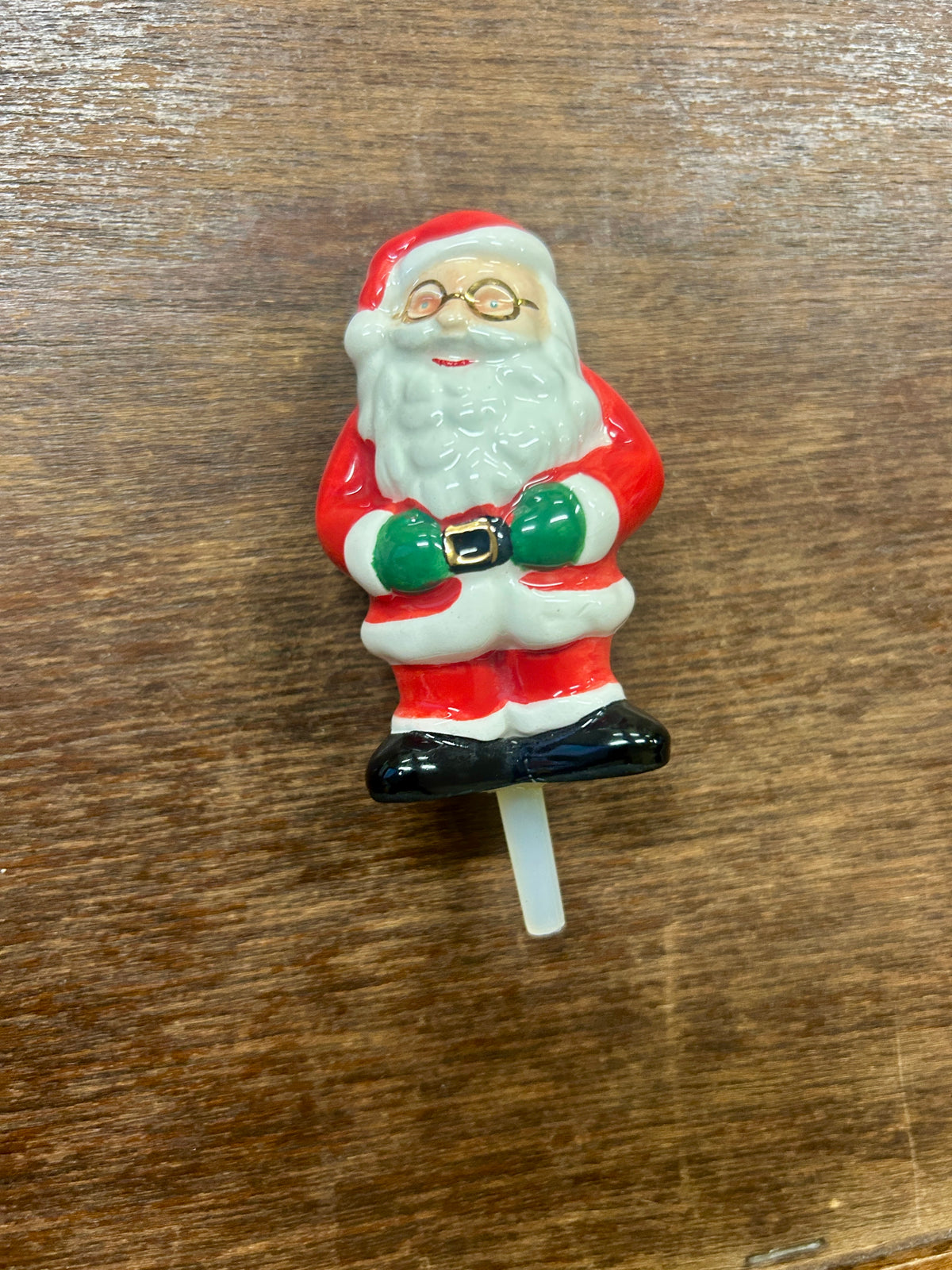 Red Green White Nora Fleming Santa Knob Charm, 3"