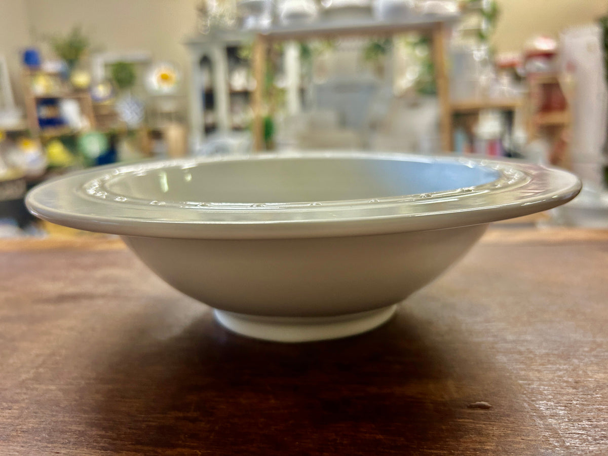 White Nora Fleming Dots Stoneware Bowl, 9 1/4"