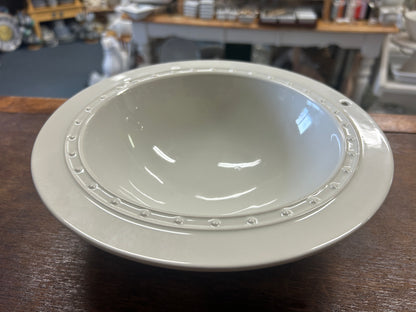 White Nora Fleming Dots Stoneware Bowl, 9 1/4"