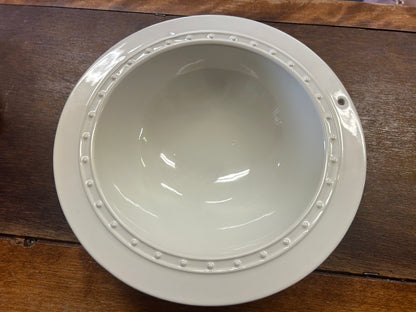 White Nora Fleming Dots Stoneware Bowl, 9 1/4"