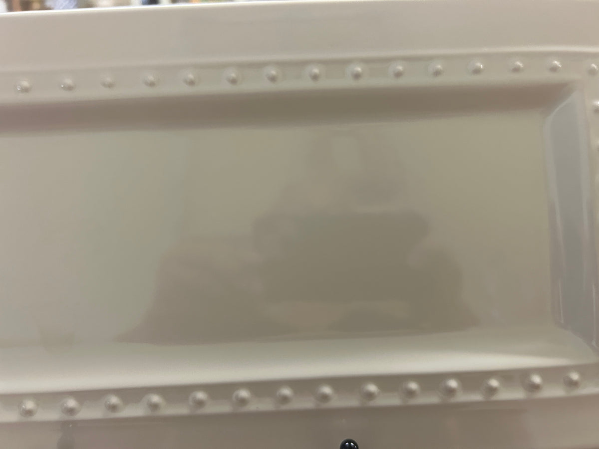 White Nora Fleming Rectangle Platter Dots, 15"