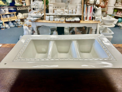 Nora Fleming White 3 Section Dots, 14 1/2"