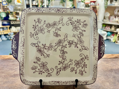 Temptations RARE Purple Square Platter, 9 1/2"