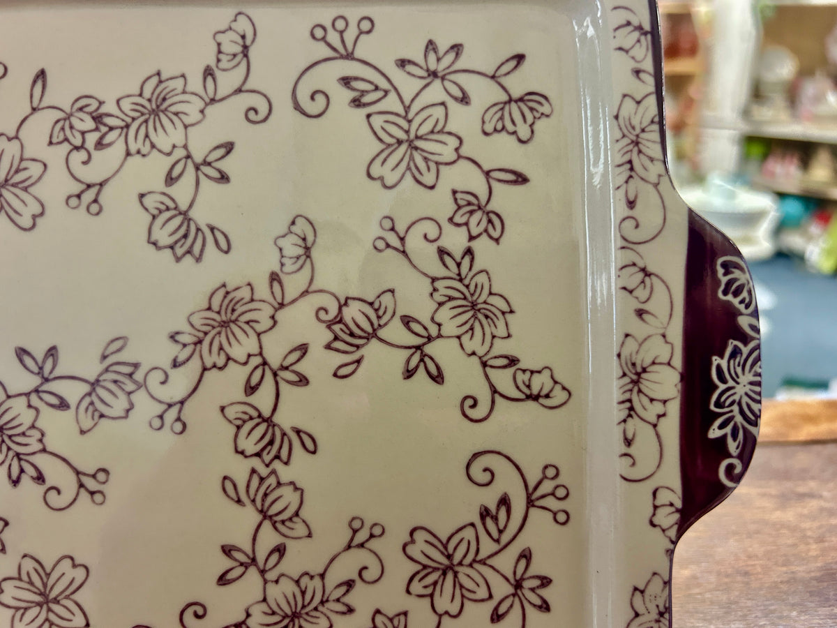 Temptations RARE Purple Square Platter, 9 1/2"