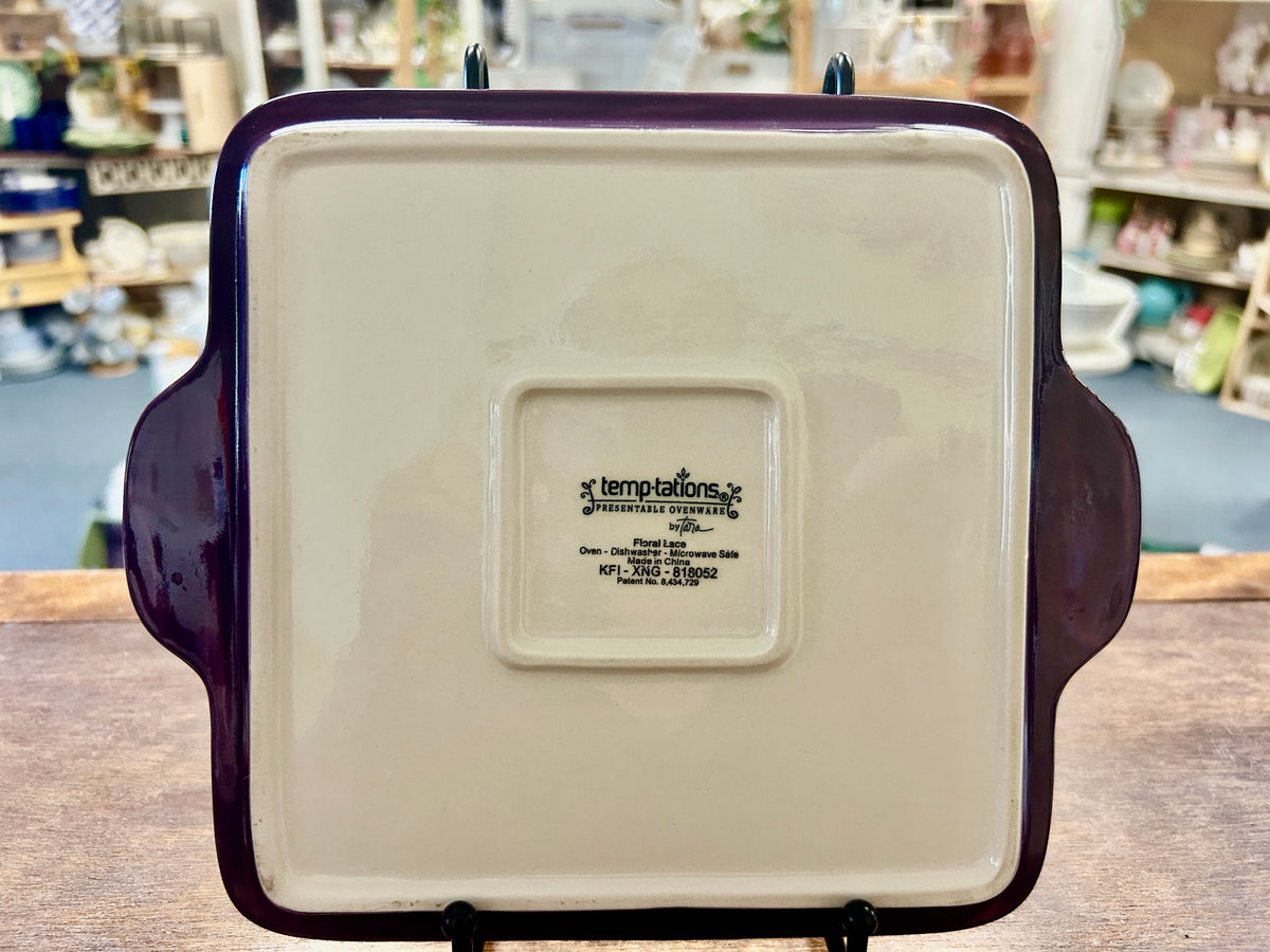 Temptations RARE Purple Square Platter, 9 1/2"