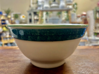 Green & White Hartstone RARE Green Leaf Bowl, 7 1/2"