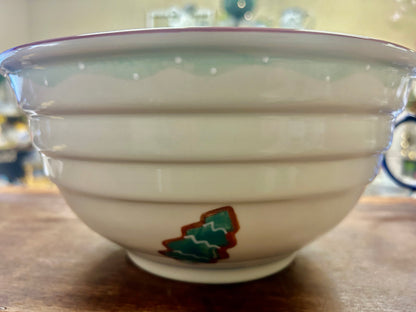 Red Green White Hartstone RARE Gingerbread Star Bowl, 11"