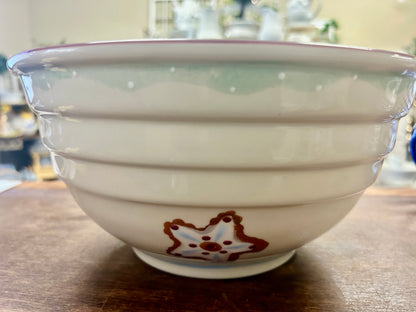 Red Green White Hartstone RARE Gingerbread Star Bowl, 11"