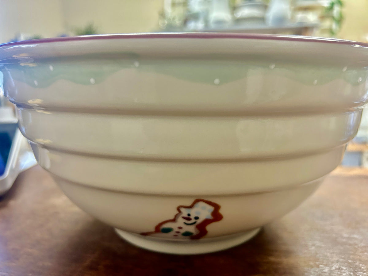 Red Green White Hartstone RARE Gingerbread Star Bowl, 11"