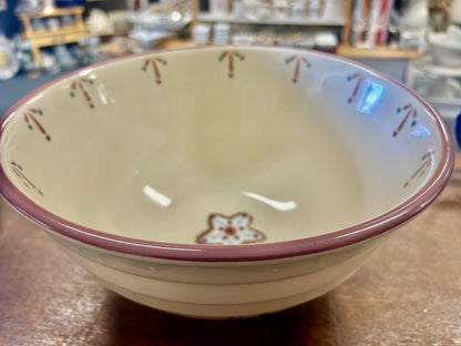 Red Green White Hartstone RARE Gingerbread Star Bowl, 11"