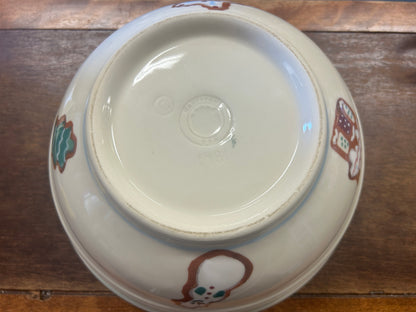 Red Green White Hartstone RARE Gingerbread Star Bowl, 11"