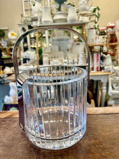 Clear Sasaki Ice Bucket w/ Tongs, 6"