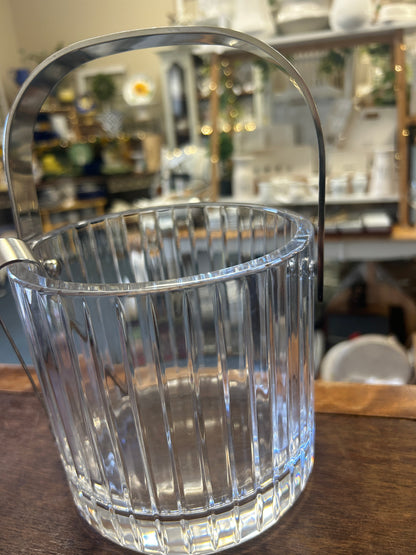 Clear Sasaki Ice Bucket w/ Tongs, 6"