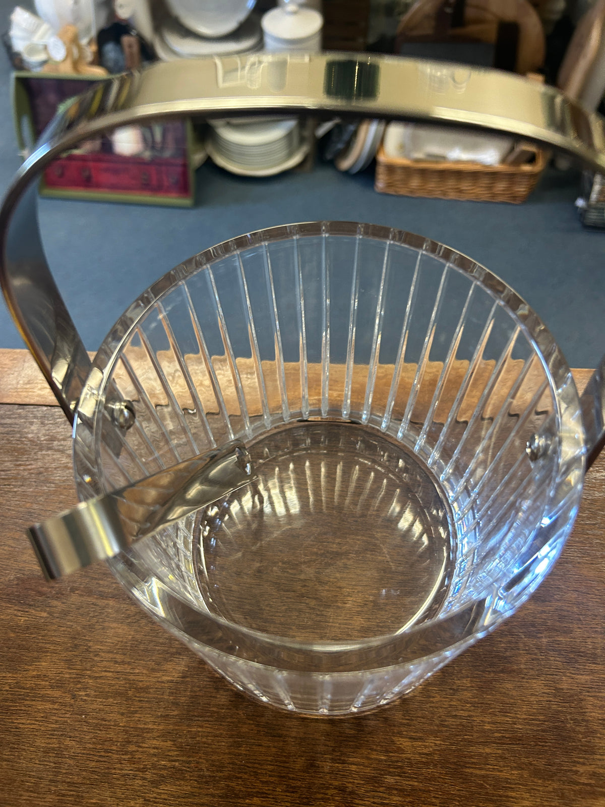 Clear Sasaki Ice Bucket w/ Tongs, 6"