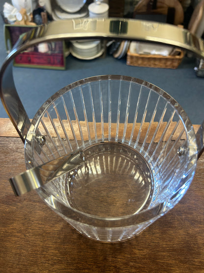 Clear Sasaki Ice Bucket w/ Tongs, 6"