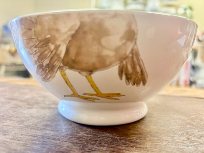 Brown & White Magenta Gobble Turkey Bowl, 5 3/4"