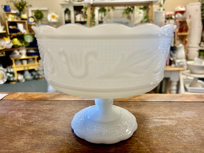 White EO Brody Milk Glass Pedestal Bowl, 6 1/2"