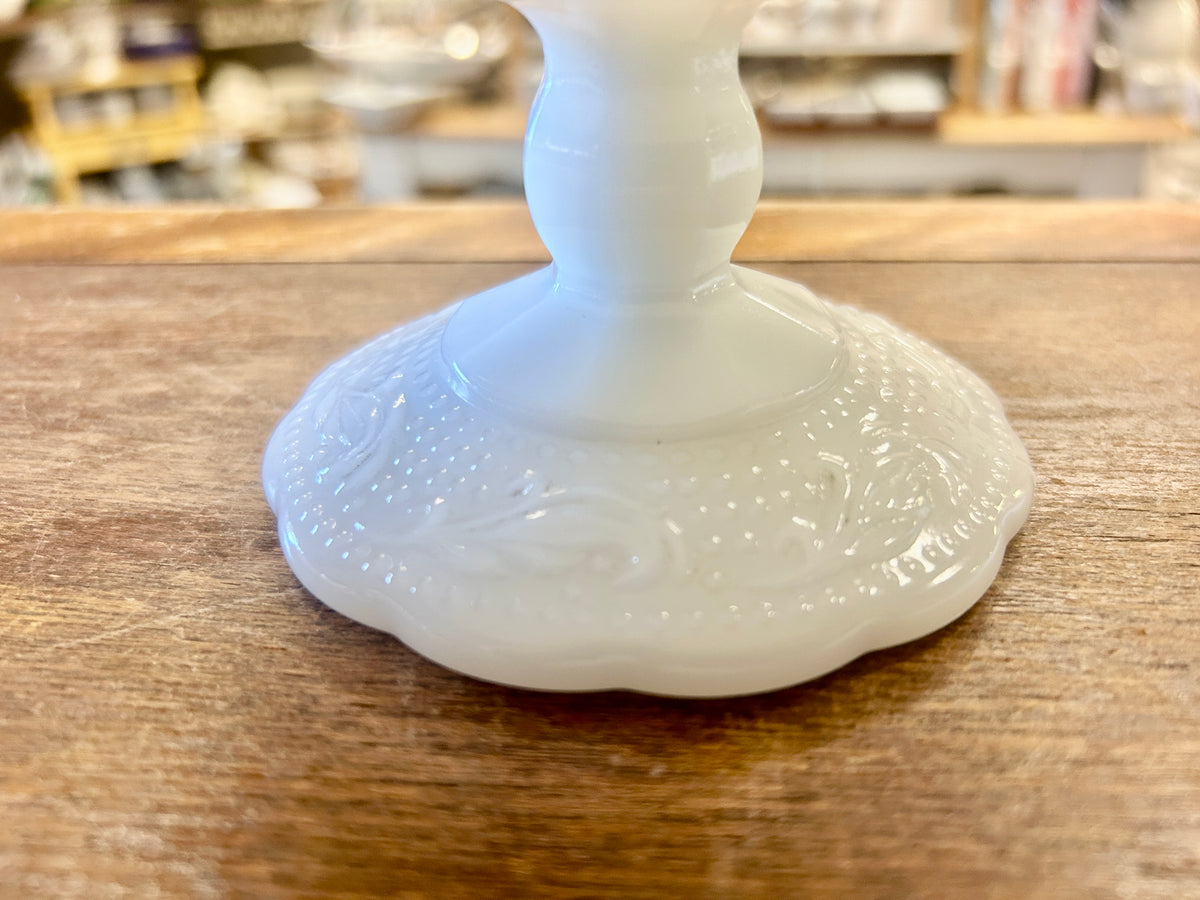 White EO Brody Milk Glass Pedestal Bowl, 6 1/2"