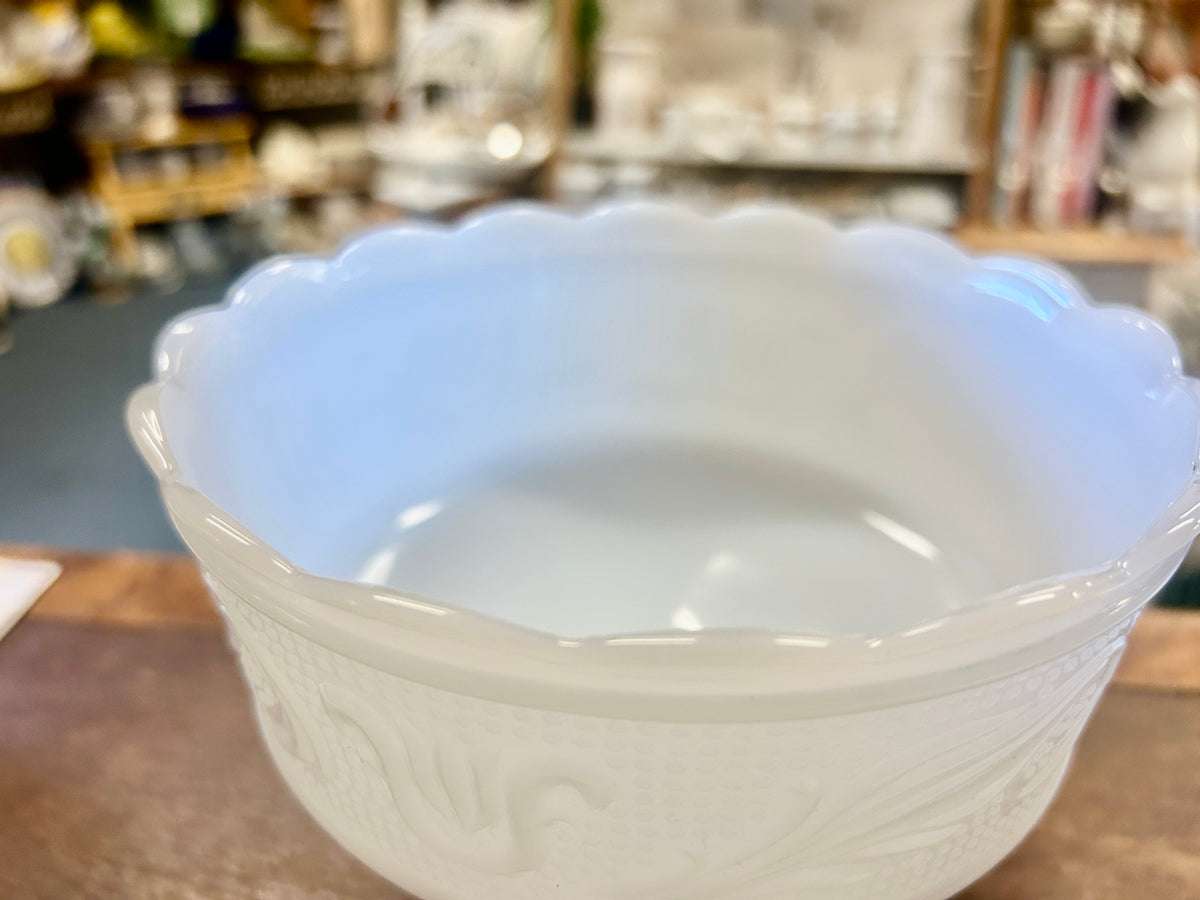 White EO Brody Milk Glass Pedestal Bowl, 6 1/2"
