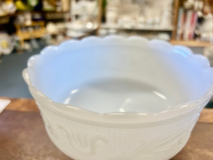 White EO Brody Milk Glass Pedestal Bowl, 6 1/2"