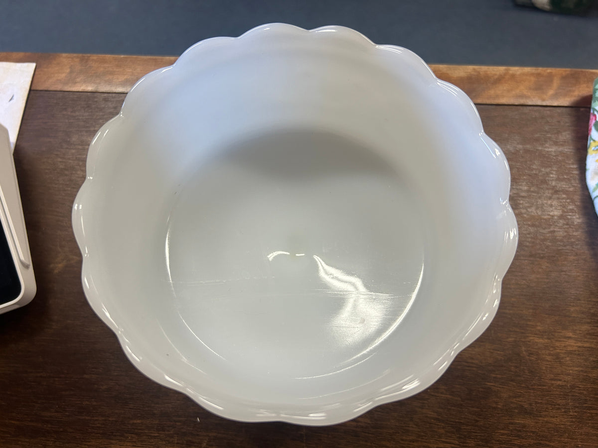 White EO Brody Milk Glass Pedestal Bowl, 6 1/2"