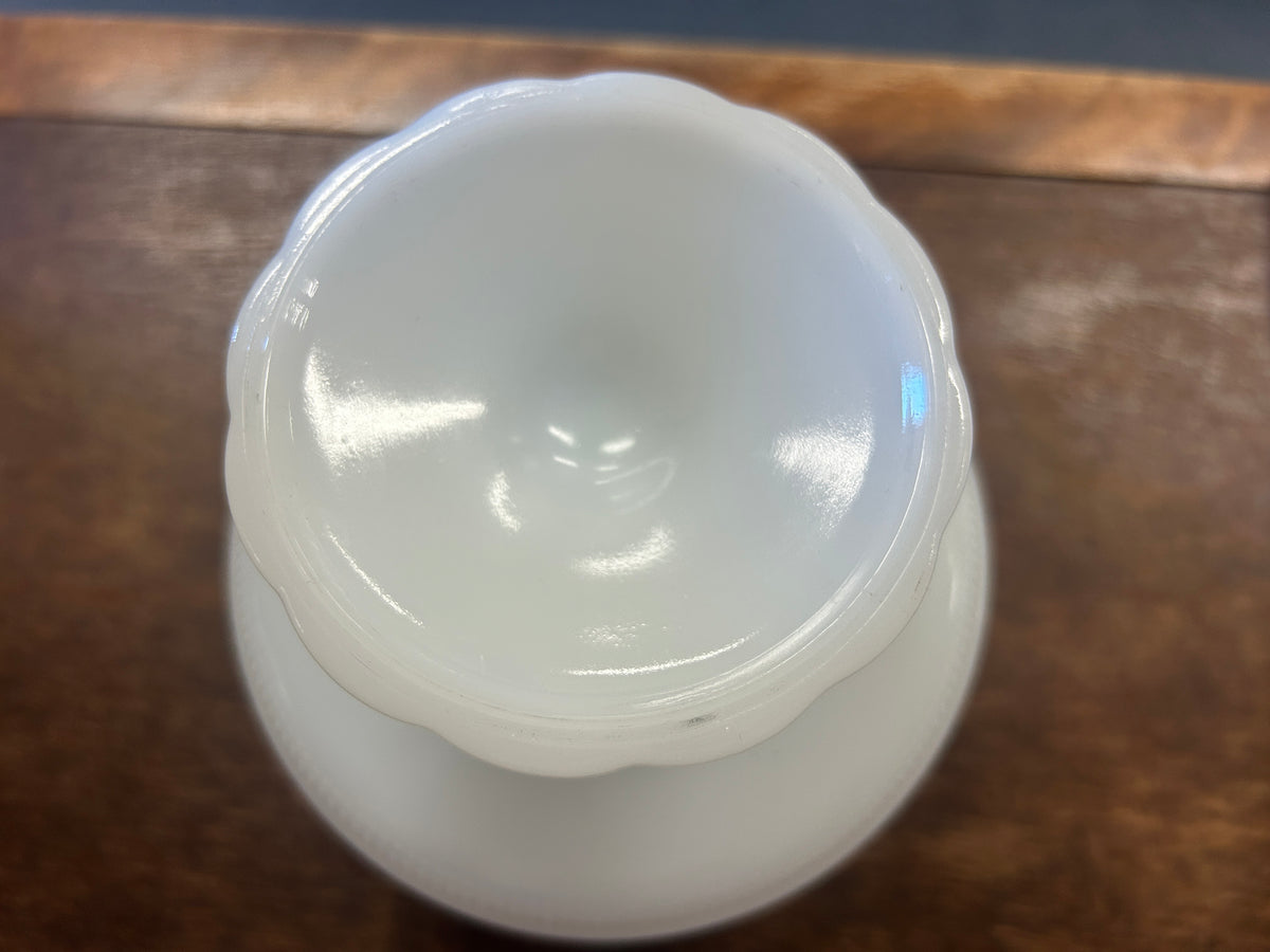 White EO Brody Milk Glass Pedestal Bowl, 6 1/2"