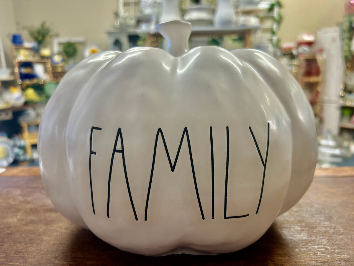 White Rae Dunn FAMILY White Pumpkin, 10"